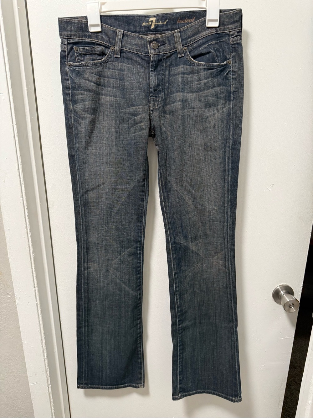 7 For All Mankind Jeans 29 Bootcut Rhinestone Pocket Dark Wash Y2K